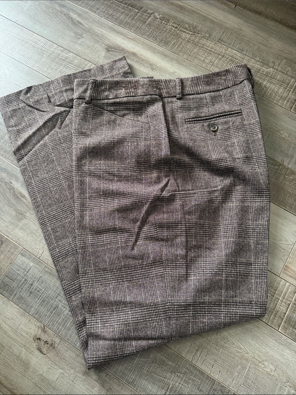 Victor Alfaro Brown Plaid Trousers